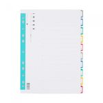 Munhwa File A691-7 Premium A4 10-Tab Color PP Index Dividers for Professional Binder Document Classification Made in Korea